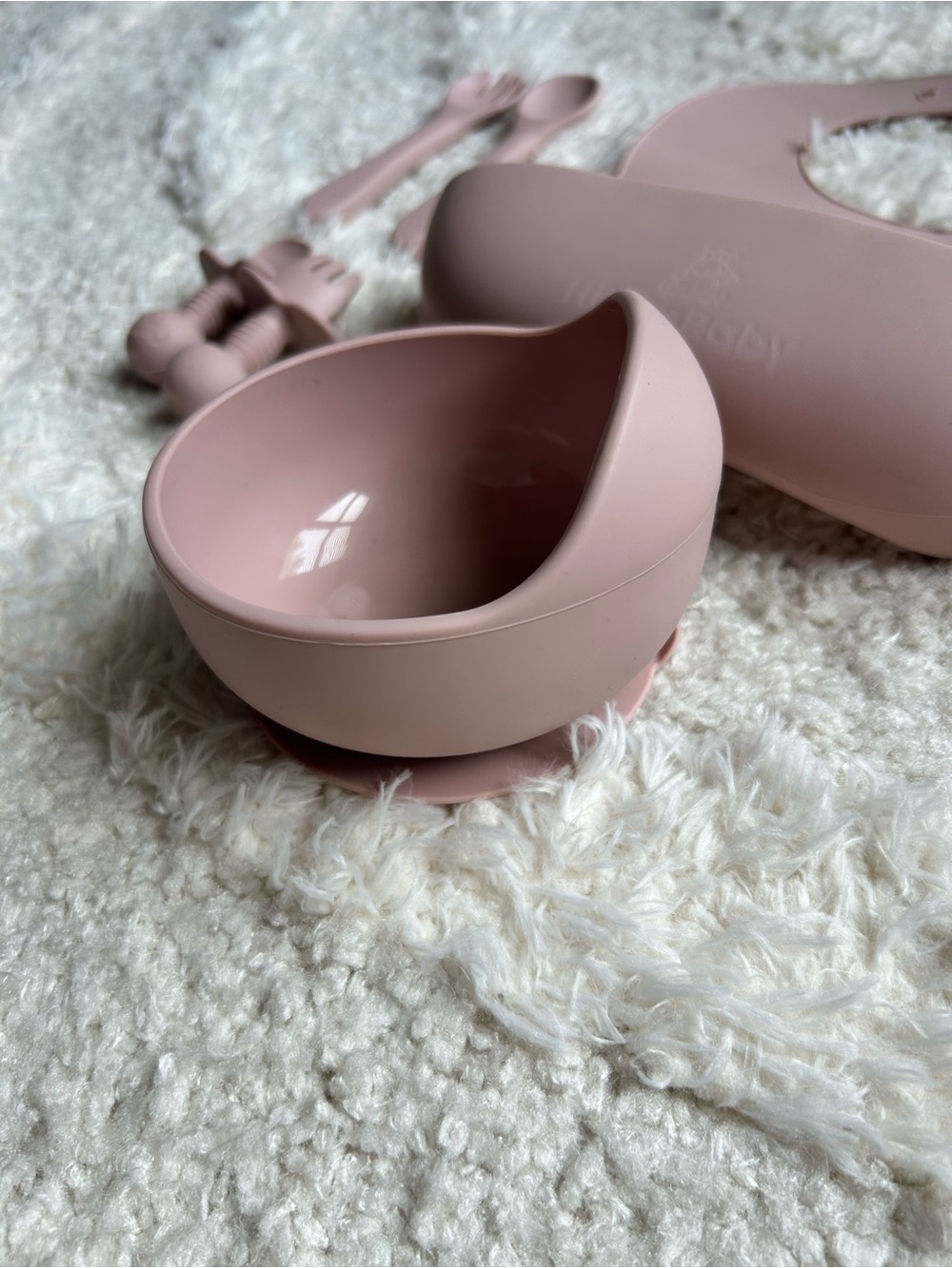 Hippobaby Silicone Baby Feeding Set Pink New - Picture 4 of 4